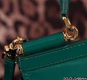 Fortok Dolce&Gabbana Green Patent Leather Sicily Bag 20x16x8cm - 5