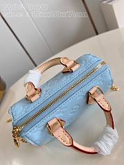 Fortok Louis Vuitton Nano Speedy Bag Blue M83000 16x10x7.5cm - 6