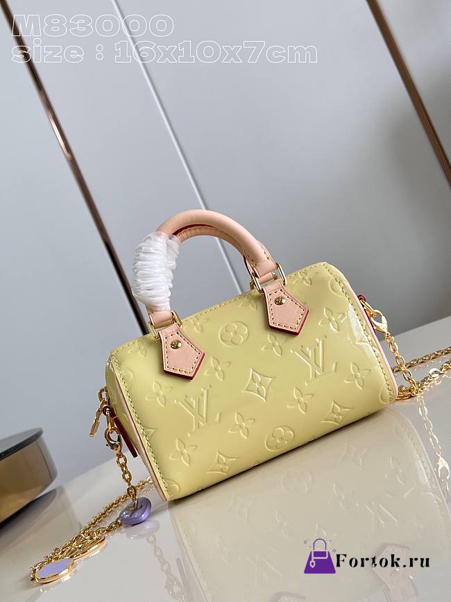 Fortok Louis Vuitton Nano Speedy Bag Yellow M83000 16x10x7.5cm - 1