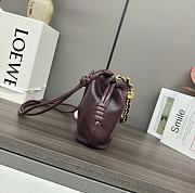 Fortok Loewe Flamenco Purse Mini Bag Burgundy 23x17x5.5cm - 2