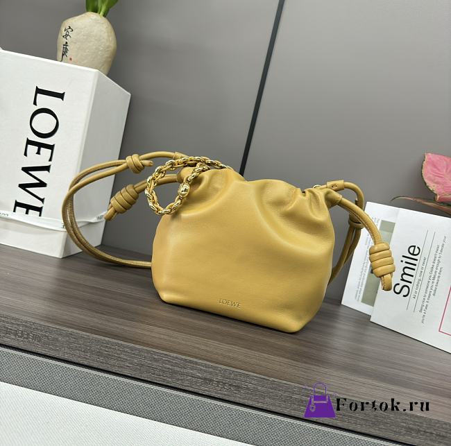 Fortok Loewe Flamenco Purse Mini Bag Yellow 23x17x5.5cm - 1