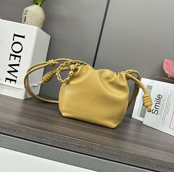 Fortok Loewe Flamenco Purse Mini Bag Yellow 23x17x5.5cm