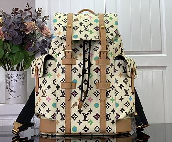 Fortok Louis Vuitton Christopher MM Backpack White Monogram Craggy Canvas M25240 38x44x12.5cm