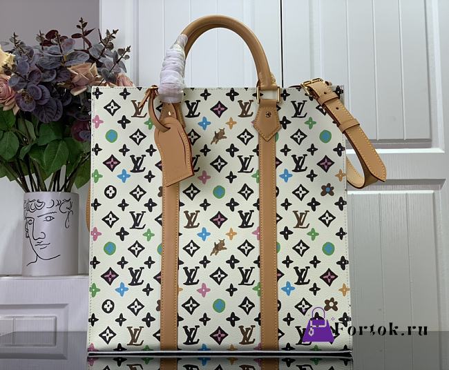 Fortok Louis Vuitton Sac Plat Carryall Bag White Monogram Craggy Canvas M24859 36.5x38x9cm - 1