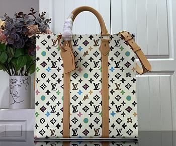 Fortok Louis Vuitton Sac Plat Carryall Bag White Monogram Craggy Canvas M24859 36.5x38x9cm