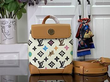 Fortok Louis Vuitton Nano Steamer Bag White Monogram Craggy Canvas M83429 15x18x7cm