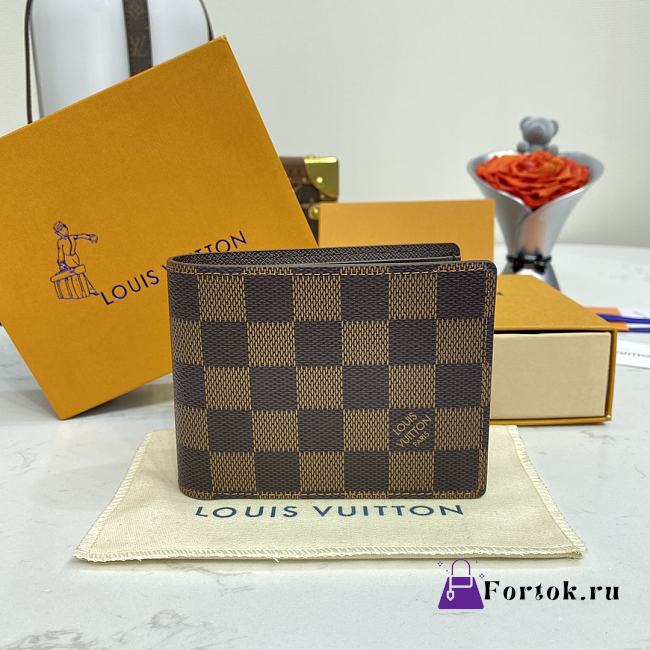 Fortok Louis Vuitton Multiple Damier Graphite Wallet Brown N60895 11.5x9.5x2cm - 1