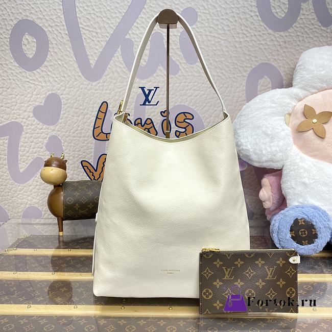 Fortok Louis Vuitton Low Key Hobo MM Bag White M25022 31x35x18cm - 1