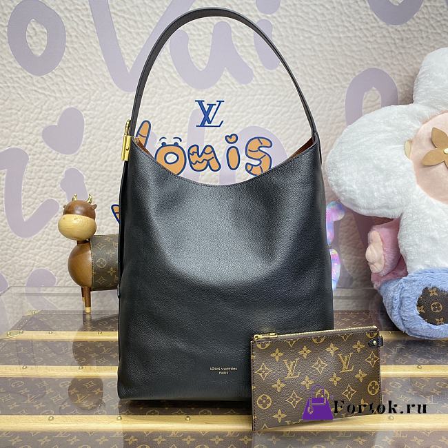 Fortok Louis Vuitton Low Key Hobo MM Bag Black M24856 31x35x18cm - 1