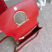 Fortok Salvatore Ferragamo Medium Vela Calfskin Shoulder Bag Red 22D293 21x14x5cm - 6