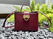 Fortok Salvatore Ferragamo Trifolio Box Bag Burgundy 20×15×8cm - 1