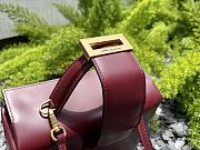 Fortok Salvatore Ferragamo Trifolio Box Bag Burgundy 20×15×8cm - 3