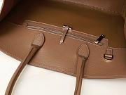 Fortok Ferragamo Hug Brown Leather Handbag 31.5×19×22cm - 3