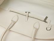 Fortok Ferragamo Hug White Leather Handbag 31.5×19×22cm - 3