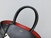Fortok Ferragamo Hug Black/Red Leather Handbag 31.5×19×22cm - 4