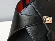 Fortok Ferragamo Hug Black/Red Leather Handbag 31.5×19×22cm - 3