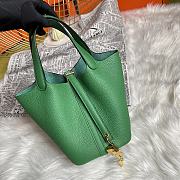 Fortok Hermes Picotin Lock Touch Bag Green 18cm - 1