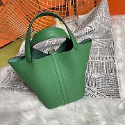Fortok Hermes Picotin Lock Touch Bag Green 18cm - 2