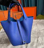 Fortok Hermes Picotin Lock Touch Bag Blue 18cm - 1