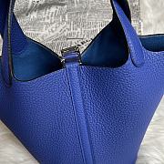 Fortok Hermes Picotin Lock Touch Bag Blue 18cm - 4