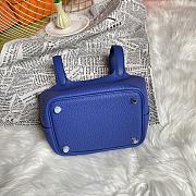 Fortok Hermes Picotin Lock Touch Bag Blue 18cm - 3