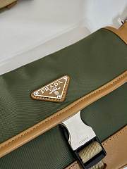 Fortok Prada Re-Nylon And Leather Shoulder Bag Military/Caramel 2VH176 15x18x5cm - 2