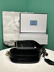 Fortok Prada Mini Leather Shoulder Bag in Black 1BH212 18x15x8cm - 5