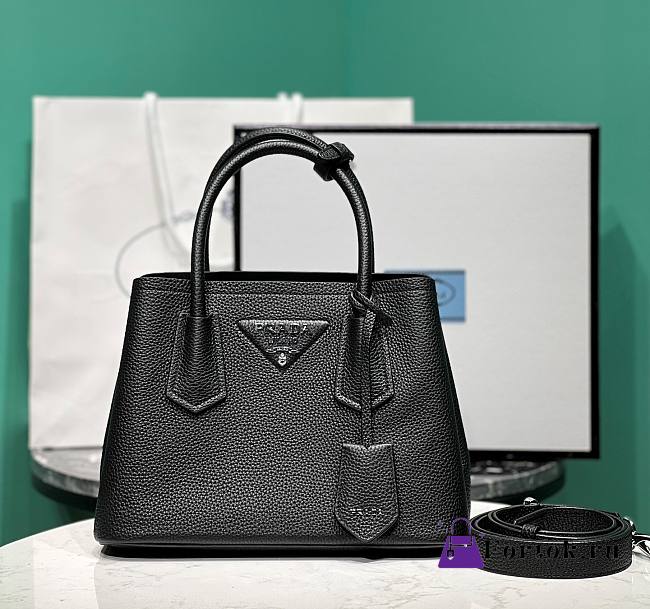 Fortok Prada Double Mini Bag Black 1BG443 25x18.5x12.5cm - 1