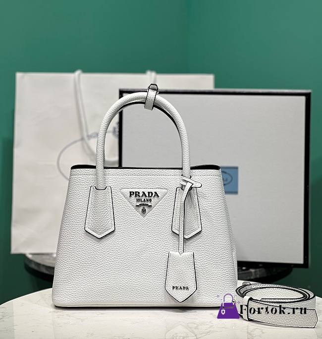 Fortok Prada Double Mini Bag White 1BG443 25x18.5x12.5cm - 1