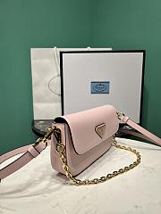 Fortok Prada Saffiano Leather Mini Bag Pink 1BD356 20.5x10.5x4cm  - 3