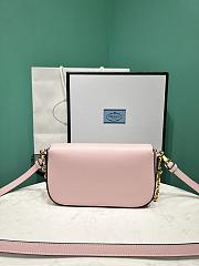 Fortok Prada Saffiano Leather Mini Bag Pink 1BD356 20.5x10.5x4cm  - 6