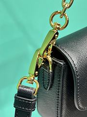 Fortok Prada Saffiano Leather Mini Bag Black 1BD356 20.5x10.5x4cm  - 4