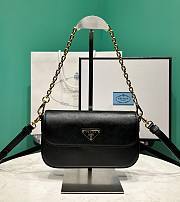 Fortok Prada Saffiano Leather Mini Bag Black 1BD356 20.5x10.5x4cm  - 1