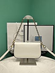 Fortok Prada Saffiano Leather Mini Bag White 1BD356 20.5x10.5x4cm  - 4