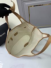 Fortok Prada Natural Large Linen Blend And Leather Tote Bag 1BG472 37.5x30x13cm - 2