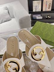 Fortok Gucci White Blondie Thong Sandals - 5