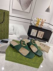 Fortok Gucci Green Blondie Thong Sandals - 4