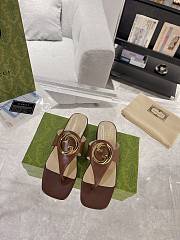 Fortok Gucci Brown Blondie Thong Sandals - 1