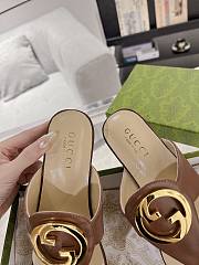 Fortok Gucci Brown Blondie Thong Sandals - 2
