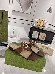 Fortok Gucci Brown Blondie Thong Sandals - 3
