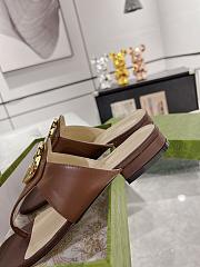 Fortok Gucci Brown Blondie Thong Sandals - 4