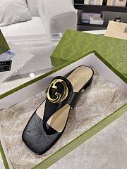 Fortok Gucci Black Blondie Thong Sandals - 2