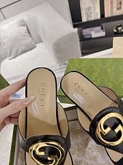 Fortok Gucci Black Blondie Thong Sandals - 6