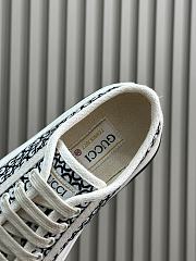 Fortok Gucci Sneakers Ivory And Black GG Canvas Jacquard - 6