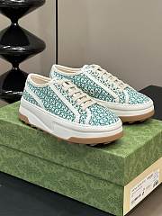 Fortok Gucci Sneakers Ivory And Green GG Canvas Jacquard - 1