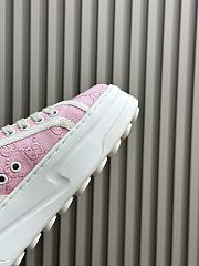 Fortok Gucci Tennis 1977 Trainers Light Pink Canvas With GG Embroideries - 4