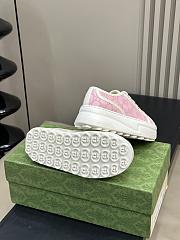 Fortok Gucci Tennis 1977 Trainers Light Pink Canvas With GG Embroideries - 5