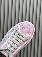 Fortok Gucci Tennis 1977 Trainers Light Pink Canvas With GG Embroideries - 6