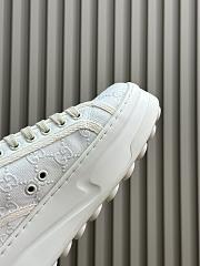 Fortok Gucci Tennis 1977 Trainers Off White Canvas With GG Embroideries - 5