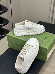 Fortok Gucci Tennis 1977 Trainers Off White Canvas With GG Embroideries - 2